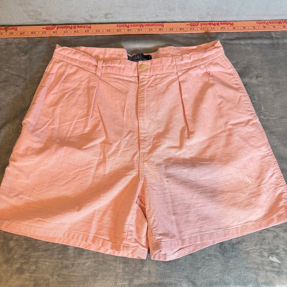 Polo Ralph Lauren Men's Pink Chino Shorts Size 32 Salmon Cotton Flat Front
